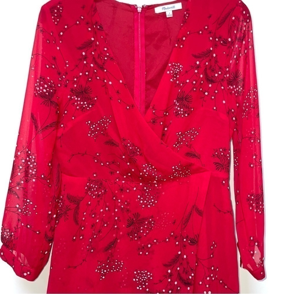Madewell Hazelwood Wrap-Front Mini Dress in Windswept Floral Size 4 - Picture 3 of 12